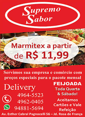 Restaurante Supremo Sabor - Delivery com preos especiais no pacote mensal para empresas e comrcios